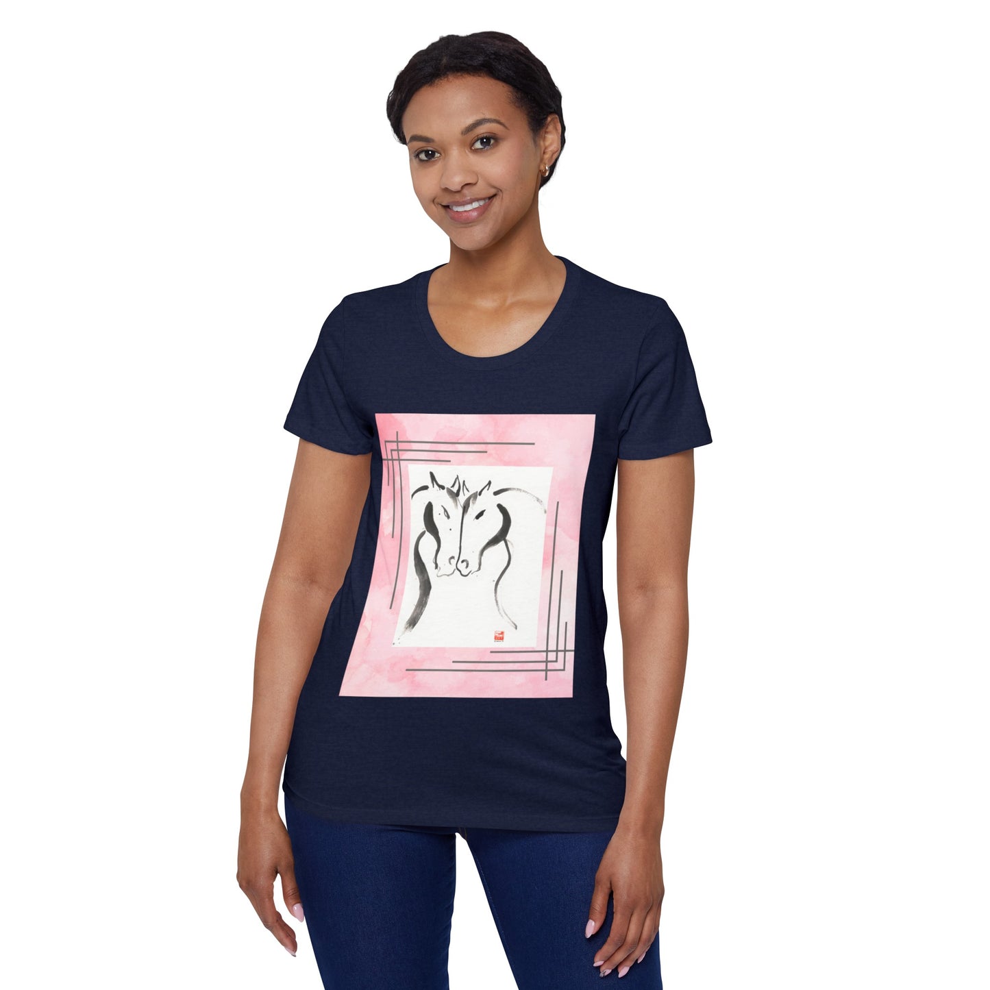 'Embracing Love & Compassion' - 100% Organic Cotton Women's T-Shirt (Pink Watercolor)