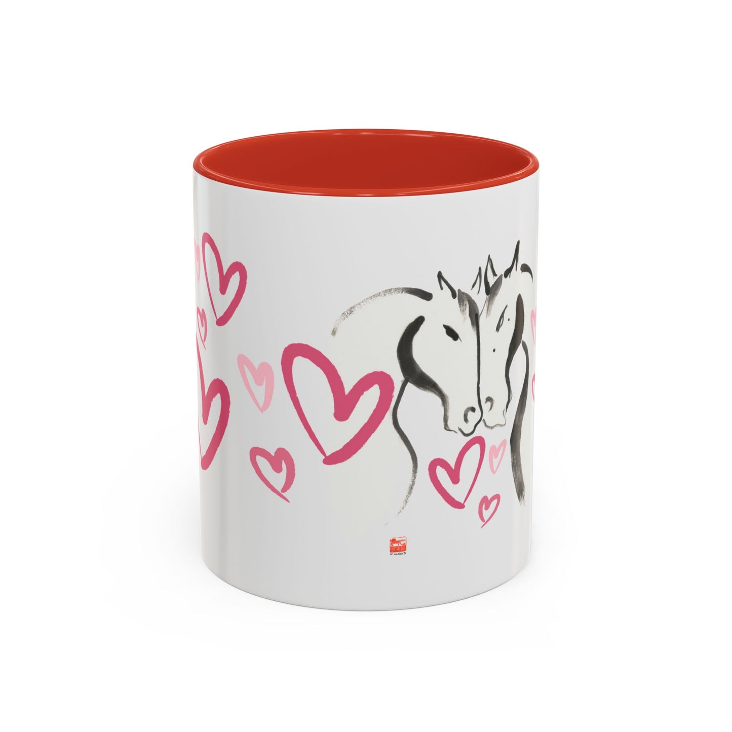 Hearts & Horses Ceramic Mug, 11oz