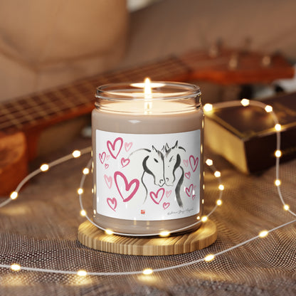 'Heart and Hearts' Scented Soy Candle, 9oz: Radiate Love with Aromatic Bliss