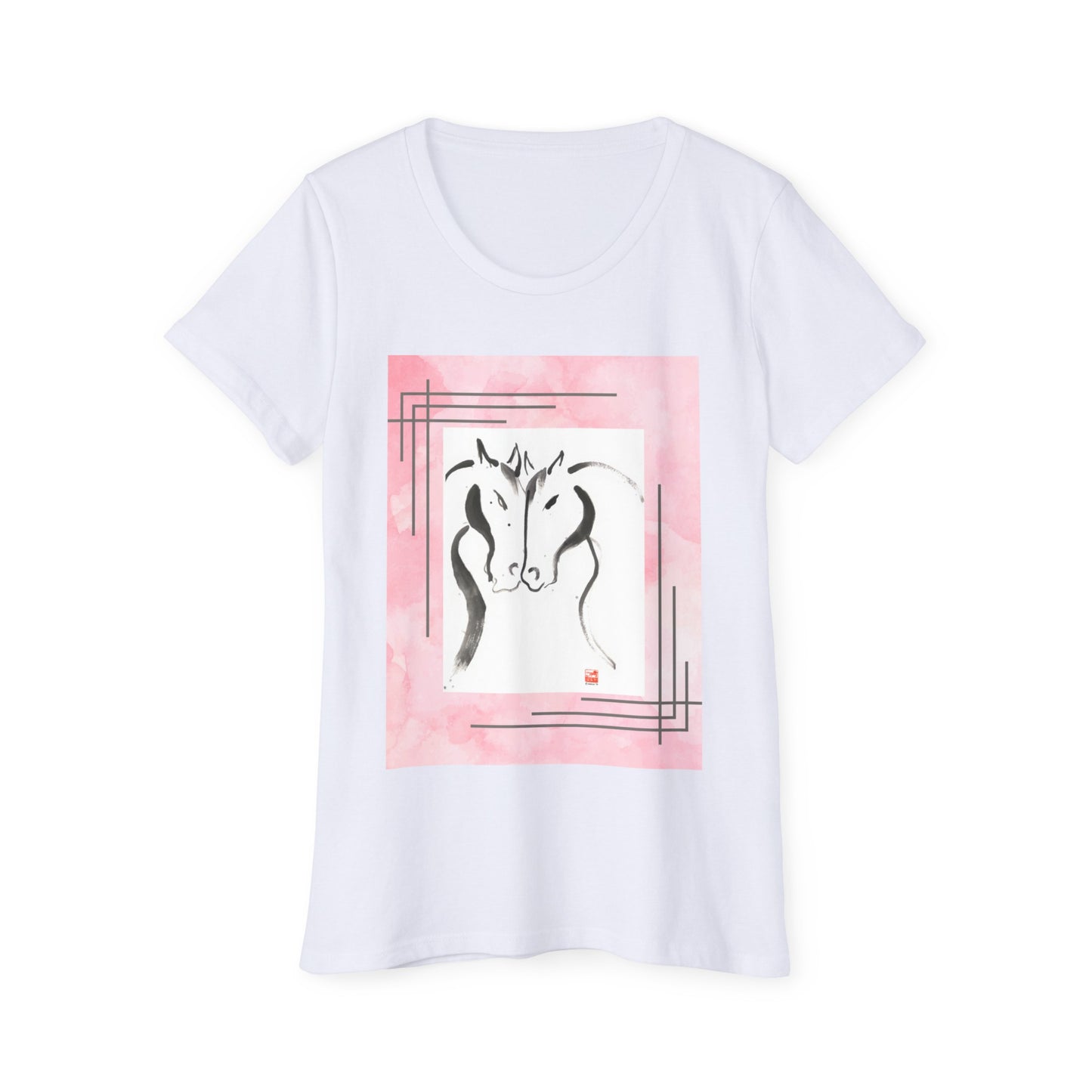 'Embracing Love & Compassion' - 100% Organic Cotton Women's T-Shirt (Pink Watercolor)