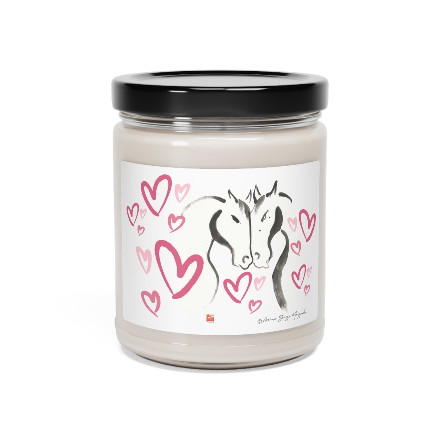 'Heart and Hearts' Scented Soy Candle, 9oz: Radiate Love with Aromatic Bliss