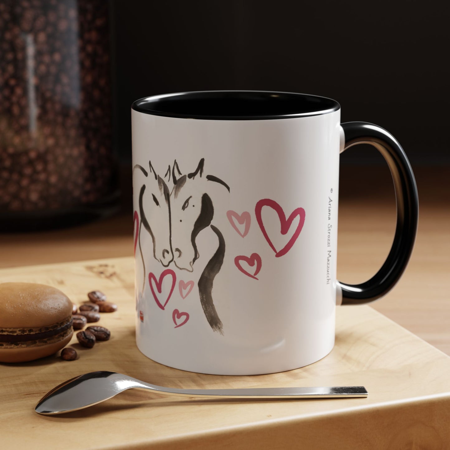 Hearts & Horses Ceramic Mug, 11oz