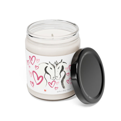 'Heart and Hearts' Scented Soy Candle, 9oz: Radiate Love with Aromatic Bliss