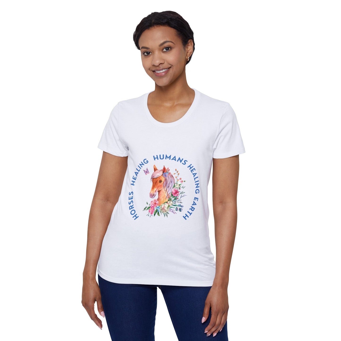 'Horses Healing Humans' T Shirt - 100% Organic Cotton