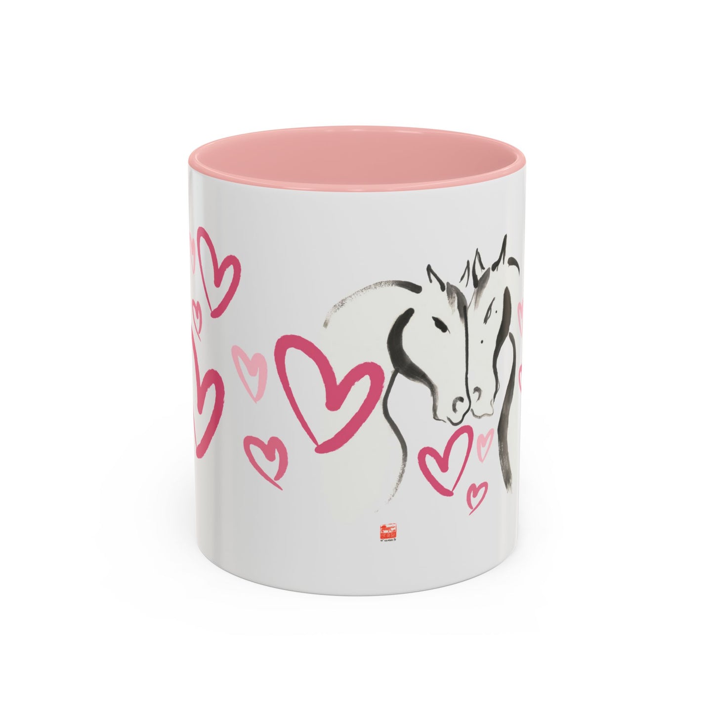 Hearts & Horses Ceramic Mug, 11oz