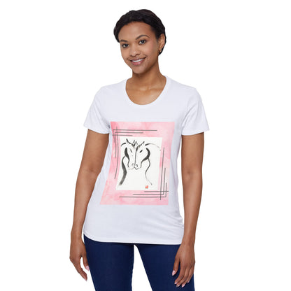 'Embracing Love & Compassion' - 100% Organic Cotton Women's T-Shirt (Pink Watercolor)