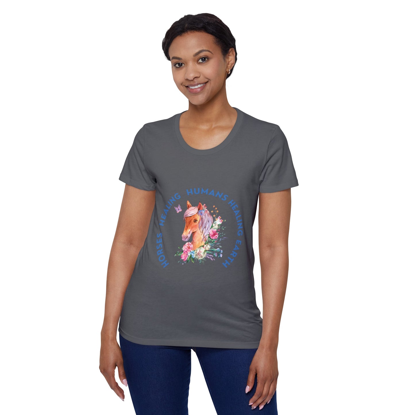 'Horses Healing Humans' T Shirt - 100% Organic Cotton