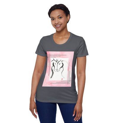 'Embracing Love & Compassion' - 100% Organic Cotton Women's T-Shirt (Pink Watercolor)